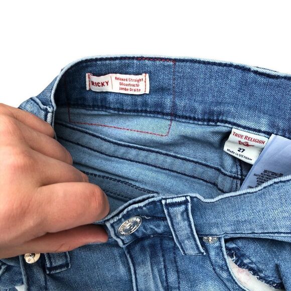 True Religion Jeans Size 27 RICKY RELAXED STRAIGHT Blue - Picture 5 of 7